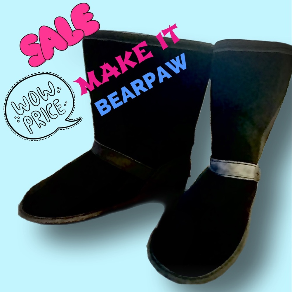 BearPaw Classic Black Suede Boots